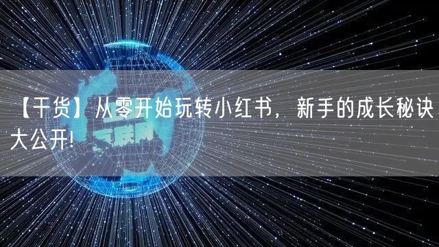 【干货】从零开始玩转小红书，新手的成长秘诀大公开!